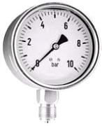 Manometer RVS glycerine onder aansluiting