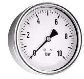 Manometer staal achter aansluiting