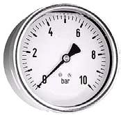 Manometer RVS glycerine achter aansluiting