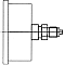 Manometer RVS glycerine achter aansluiting